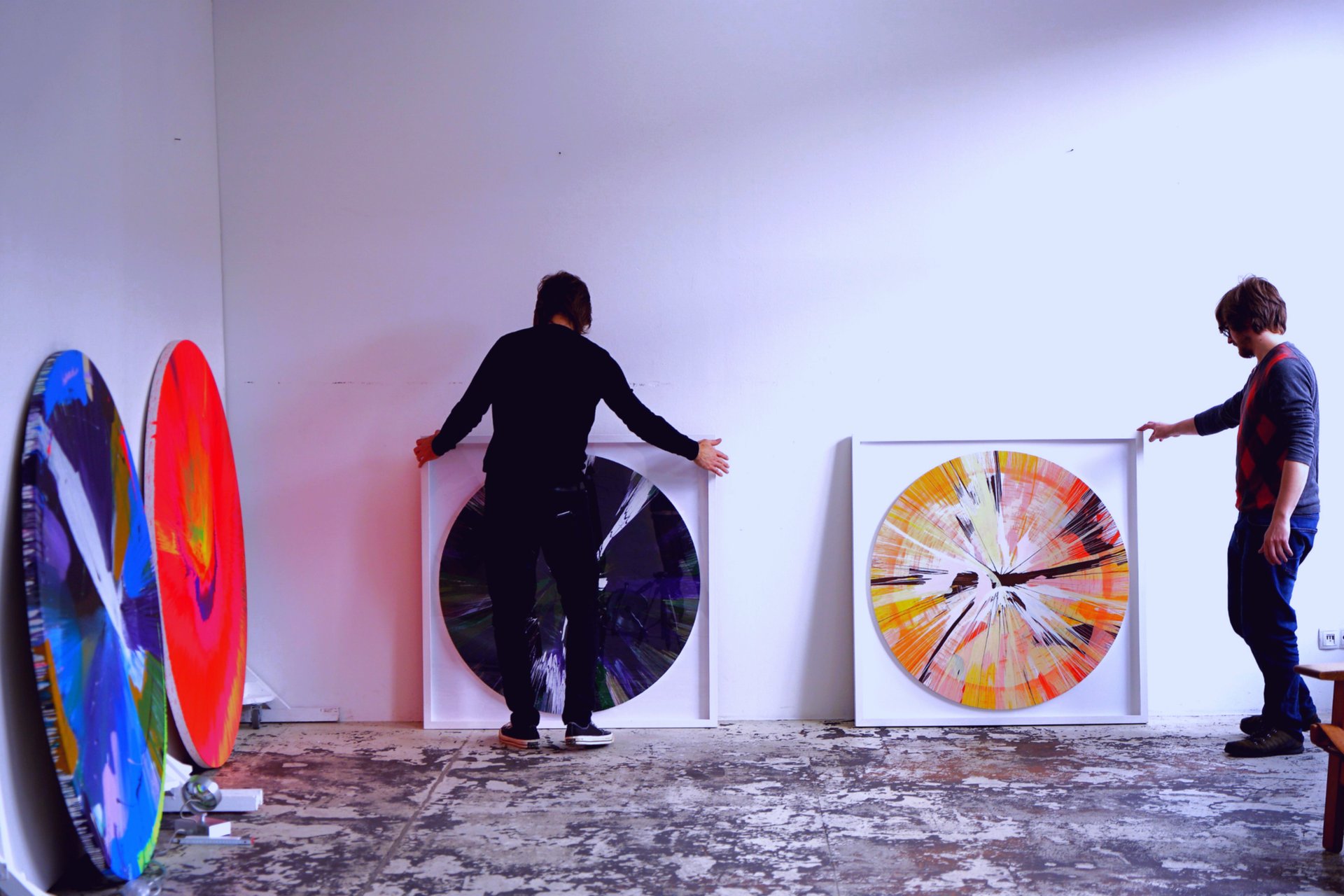 Spin-Painting im Atelier